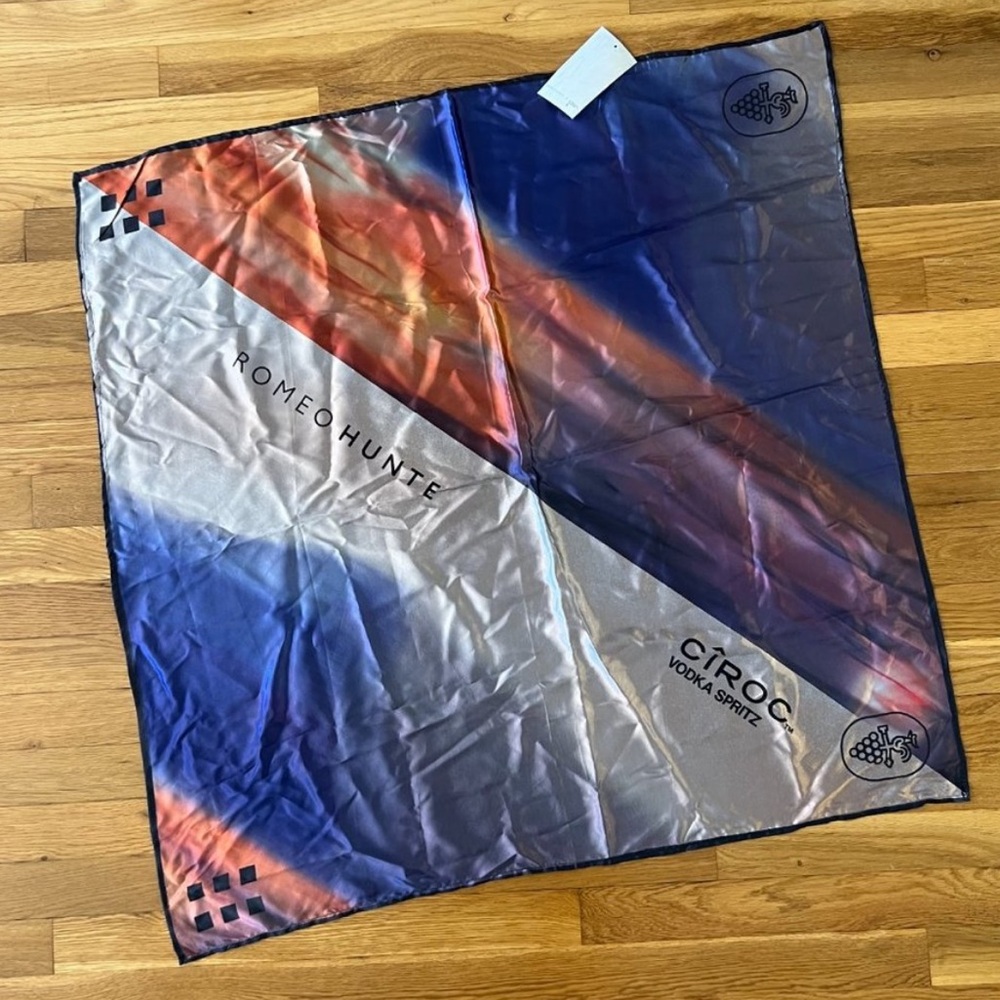 NWT Romeo Hunt Ciroc Vodka Collab 100% Silk Scarf